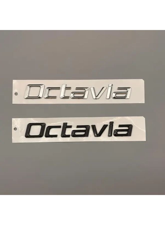 Skoda Octavia Trunk Emblem Silvery Color Easy Install Adhesive Strips Car Accessory - Image 5